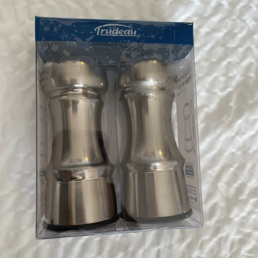 Trudeau Stainless‎ Steel 4-1/2-Inch Salt and Pepper Shakers